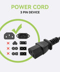 6 Foot AC Power Cord For Korg Pro Arranger N364 Music Workstation 61 Key Keyboard With Overload Protection, plug close-up
