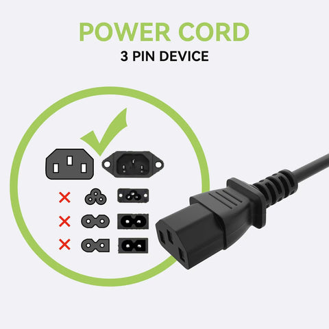 6 Foot AC Power Cord For Korg Pro Arranger N364 Music Workstation 61 Key Keyboard With Overload Protection, plug close-up