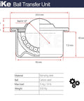 Diagram of Eight Pack Half-Inch Roller Ball Transfer Bearings For Roller Stands Transfer Equipment And Transmission Systems CY-12H Type Heavy Duty Ball Transfer Units with dimensions and specifications.