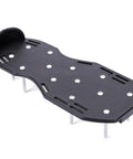 Heavy Duty Lawn Aerator Shoes With Iron Spikes And Three Strap Design Spiked Sandals, black sole with metal spikes for aerating lawns.