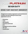 AmeriPlatinum severe duty brake products for heavy-duty vehicles including school buses and emergency services, North American made.