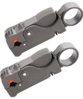 Two Pack Coaxial Cable Stripper Cutter Tool For RG59 RG58 RG6 RG11 And More, Pro Grade Non Slip ABS Handheld Wire Stripping Tool
