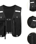 Lightweight Running Vest Backpack With Water Bottle Holder And 3D Mesh Back For Breathable Cool Dry Comfort On The Move