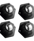 Four black 1-inch heavy-duty self-adhesive swivel caster wheels
