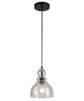 Two Pack One Light Adjustable Mini Pendant With Hand Blown Clear Seeded Glass In Oil Rubbed Bronze Finish, hanging from ceiling mount.