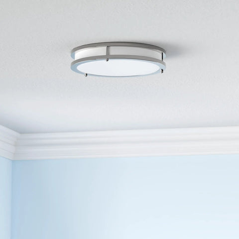 2 Pack 36W 3600LM LED Flush Mount Ceiling Lights Ultra Bright Daylight White 5000K 13 Inch Dimmable Fixtures Brushed Nickel Finish