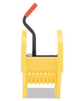Workhorse Down Press Mop Wringer For WaveBrake Buckets with yellow body, red handle, ergonomic grip, and heavy duty steel construction.