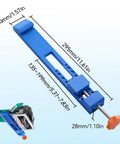 Universal Cutting Machine Base Guide for Circular Saws and Marble Cutters with size illustration and snap-on feature