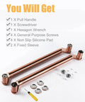 Hotel Hall Glass Door Handle With Modern Round Metal Push Pull Design Rose Gold Finish Durable 304 Stainless Steel Easy Install Fittings Included Slick For Glass And Wood Doors with installation accessories.