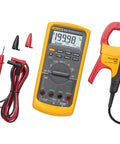 Industrial Digital Multimeter Kit With I400 400A Clamp Temperature Probe Test Leads And Alligator Clips For Quick Pro Grade Reliable AC Current And Voltage Readings Converts 87V Into Clamp Meter.