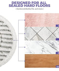Diagram showing compatibility of Replacement Steam Mop Pads For S7000 Series with carpet, tile, marble, and hardwood floors.