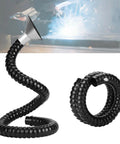 Slick Handling Fume Extraction Arm With Dust Capture Hood And Duct Hose Hardware Kit For Shop Smoke Extraction Black flexible duct hose.