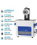 Six Liter Ultrasonic Vinyl Records Cleaner With Heating Function For Lp Ep And Seven Inch Media with digital timer and control panel.