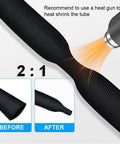 Rock Solid Heat Shrink Braided Sleeving 10 Ft 1.4 Inch Two To One Shrink Ratio shown being heated with a heat gun.