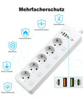 Popular Heavy Duty Smart Power Strip With Slick Type C Usb Ports Independent Outlets And Rock Solid Surge Defense For No Drama Home Electronics Management showing multiple outlets and USB ports.
