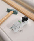 Precision Rugged Aluminum Fountain Scriber Line Tool For Construction And Woodworking Lightweight Ink Level Marker beside hammer and wood