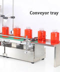 Heavy Duty Double Head Liquid Filling Machine With Belt Conveyor And Digital Control Built Different For Perfume Oil And Juice Bottling Operations with jars on conveyor