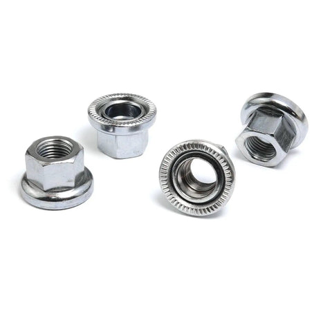 M10 Bike Wheel Axle Nut Set Of 4 Silver Durable Alloy Steel Rust Resistant With Neat Threads For Mountain Road And City Bikes