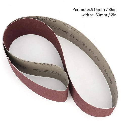 Kickass Aluminum Oxide Sanding Belts 10 Pack 320 Grit, 915mm by 50mm resin cloth sanding band for woodworking.