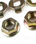 Close-up of Dope Three Pack Bike Axle Nut Set For E Bike Hub Motors M12 M14 Lock Nut With Washer Spacer And Cover