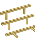 20 Pack Gold Stainless Steel Cabinet Handles, 5 Inch Length, 3 Inch Center-To-Center Holes, classic hardware for cabinets and wardrobes