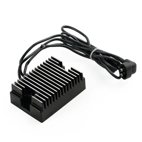 Rock Solid Black 12 Volt 17 Amp Alternator Generator Conversion Kit With Electronic Regulator featuring heat sink and wires.