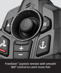 FreeSteer joystick remote for 54 Inch Saltwater Trolling Motor with 360 control for precise positioning while fishing.