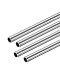 Four uxcell 304 stainless steel round tubes, 5mm OD, 0.4mm wall, 250mm length, seamless
