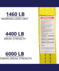 Heavy Duty Ratchet Tie Down Straps 1.5 Inch Wide By 15 Feet Long With 4,400 Pound Breaking Strength And J Hook Ends 10 Pack label