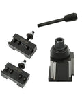 Wedge Type Tool Post Set Three Piece For Lathe Quick Change Tool Holder OXA 250-000 250-001 250-002 with steel components visible