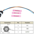 0-100 Psi Oil Pressure Sensor Transmitter with wiring harness and connection diagram