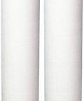 Two white filters from the Premium P5 Whole House Water Filter System 5 Micron, 4 GPM Flow, reduces sediment rust scale dirt sand silt
