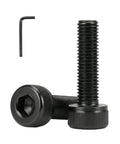 M3 X 8mm Hex Socket Head Cap Screws 50 Pack Black Oxide 304 Stainless Steel with hex wrench for DIY and workshop projects.