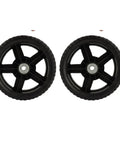 8-Inch PVC Mower Replacement Wheels With Bearings, 2 Pack For Push Lawn Mowers, black wheels with center bearings