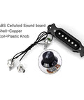 Acoustic Folk Guitar Single Coil Magnetic Pickup with Pots A500k B500k Black Soundhole Installation, copper coil, plastic knob