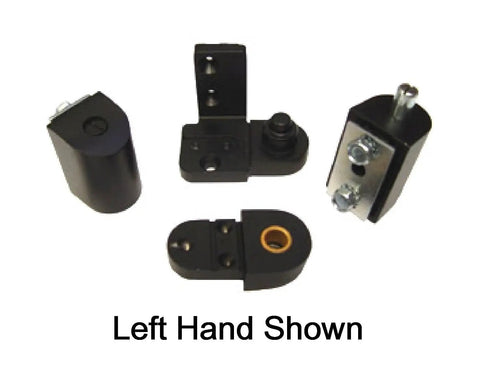 YKK Style Storefront Door Pivot Hinge Set In Dark Bronze Duronotic Finish, showing left hand components and weather-resistant finish.