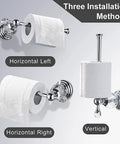 Crystal Chrome Bathroom Accessory Set For Your Modern Pad with toilet paper holder in three positions