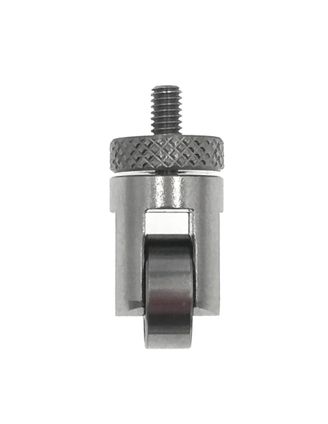 Dial Indicator Roller Contact Point For Depth Gauge, 10mm Diameter Wheel, 4-48 UNF Thread Shank, Inch Dial Indicator Accessory For Pro Grade Precision Measuring Tools, Replacement Point For Moving Workpieces, metal close-up