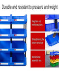 Heavy Duty Parts Rack With 48 Compartments Blue Floor Standing Tool Organizer For Garage, showcasing durable structure and multiple compartments.