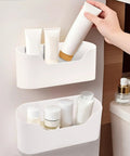 4 Pack Kitchen Cabinet Door Organizer Set With Adhesive Mounts Inside Cabinet Doors No Drill Hanging Storage Baskets In White