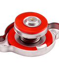 13 PSI Radiator Cap for Polaris Ranger and RZR Models with red top, stainless steel housing, fits models 500 to 1000, various part numbers.