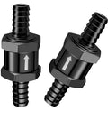 Pair of Five Sixteenths Inch Inline Fuel Check Valve One Way Non Return For Diesel And Gasoline Aluminum 6061 T6 Black Finish