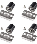 Four Pack Concealed Ball Catch With Matching Strike Plate For Closet Doors Satin Nickel Die Cast Adjustable Tension hardware kit components