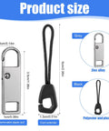 Detachable Metal Zipper Pull Replacement Kit With Six Heads And Six Extension Cords for backpacks, jackets, luggage, boots, tents