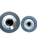BN08 electromagnetic motor brake discs, pair with gray friction surfaces and silver hubs