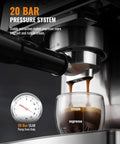 Barista Level Home Espresso Machine With 20 Bar Pressure And Temp Display Built In Steam Wand For Lattes And Cappuccinos brewing espresso