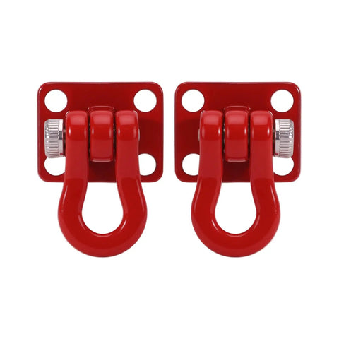 Metal Tow Hook Set For SCX24 TRX4M One Twenty Fourth And One Eighteen RC Crawlers Four Piece Recovery Hook Kit, red hooks