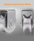 Two Inch Stainless Steel V Groove Gate Roller Wheel With Dual Ball Bearings For Effortless Sliding And Swing Gate Track Movement Heavy Duty Construction Built Tough To Roll Smooth Daily showcased from multiple angles.