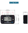 Digital Vibration Activated Hour Meter Gauge For Engine Hours Tracking And Maintenance Scheduling Keeps Tabs On Total And Run Time With Resettable Previous Hours Five Independent Maintenance Channels, 57.00mm size