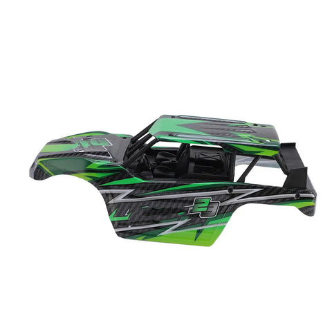 Premium Upgraded High Speed Five Wire Rc Steering Servo For 1/18 Scale Rc Cars Fits Hs18301 Through Hs18314 body shell with green and black design.